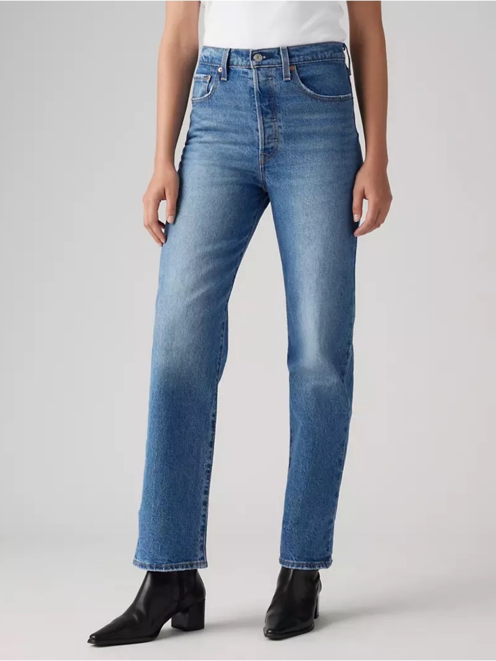 Levi Ribcage Straight Jeans - Like New, Excellent Condition - Picture 2 of 6